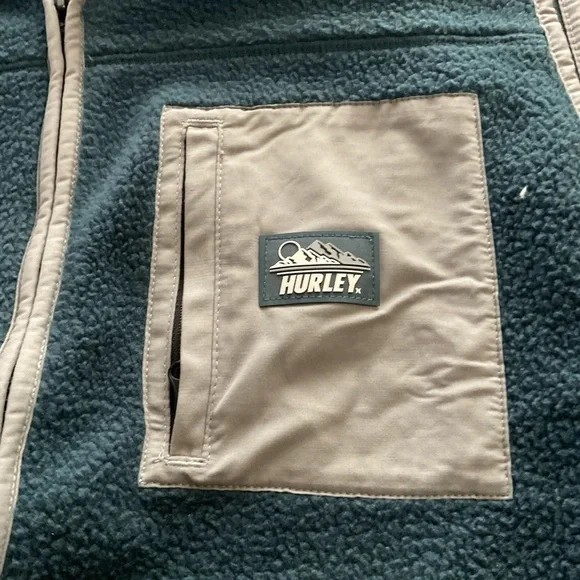 New Mens The Hurley pocket  Peak Fleece Vest Vest Full Zip Jacket Coat sizes - Picture 9 of 9